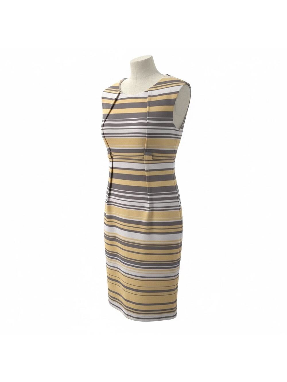 Karin Stevens 6 striped sleeveless knee length sheath dress
